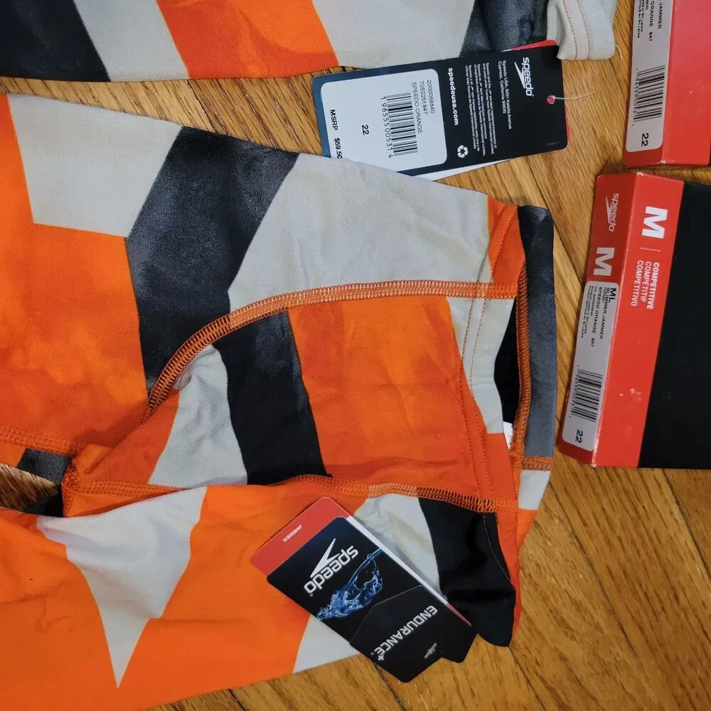 Lot Of 2 NEW Speedo Boys Youth Size 22 Endurance Glimmer Jammer Swim Suit Shorts